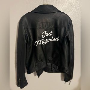 Faux leather just married moto jacket!
